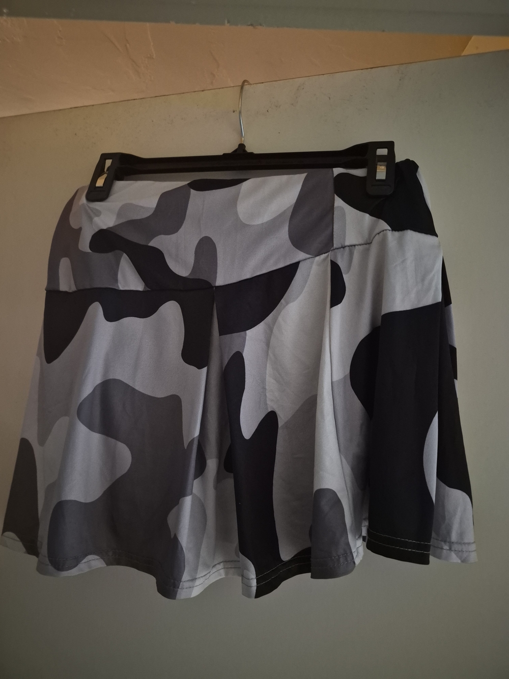 Women's Gray Camo Flared Skirt